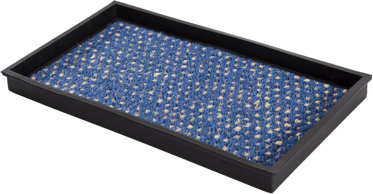 Anji Mountain Heavy Duty Waterproof Rubber Shoe Storage Mat Organizer/Boot Storage Tray Multi Use For Entryway with Coir, Tan and Khaki Insert , Fits 4 Pair (46.5" Wide)