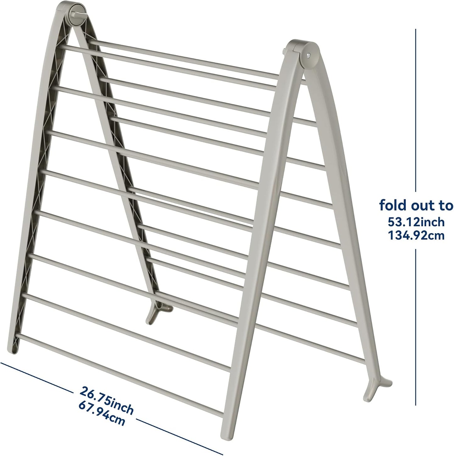 Whitmor Spacemaker Folding Drying Rack, Freestanding Indoor Clothes Dryer, Space Saving Compact Design, 6"L x 26"W x 51.5"H, White