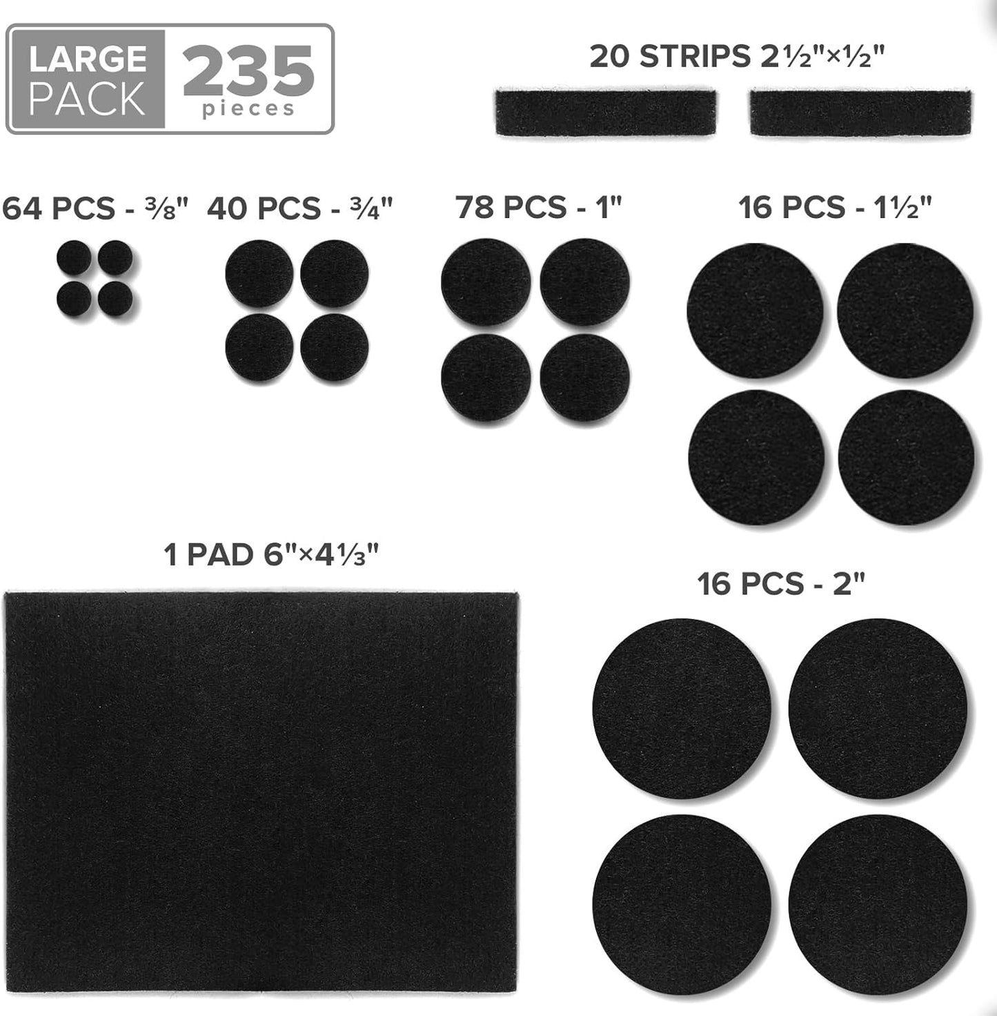 Felt Furniture Pads X-PROTECTOR - 48 Premium Floor Protector Chair Felts for Feet Wood Floors Best Hardwood Protect Your Hard Floors! (Brown)