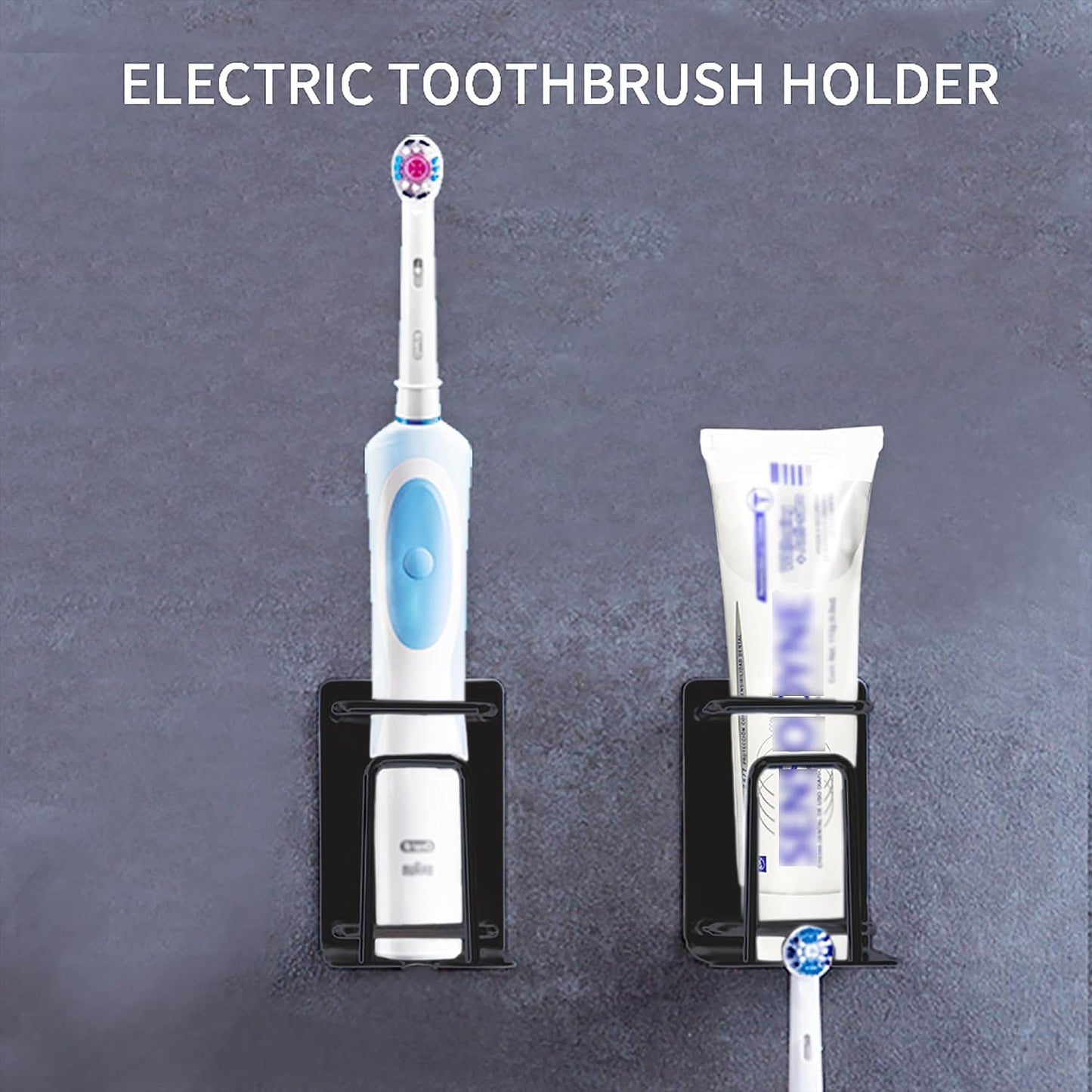 HANZE 2 Pack Toothbrush Holder 304 Stainless Steel Adhesive Wall Mounted 3 in 1 with Toothbrush Holder Toothpaste Holder and Cup Holder for Bathroom Shower