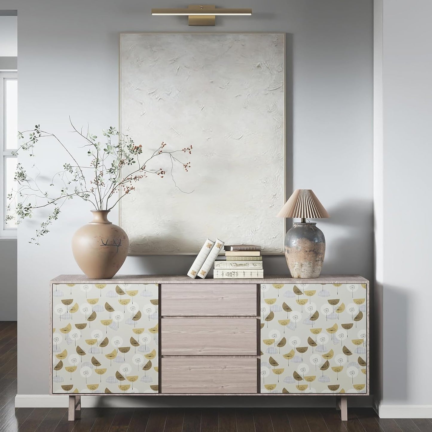 Kitico Modern Peel and Stick Wallpaper, Scandinavian Self Adhesive Removable Contact Paper for Bedroom, Bathroom, Kitchen and Furniture Renter Friendly Wall Paper 17" x 80"