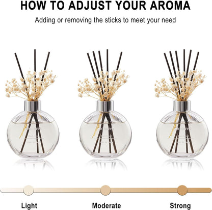 Flower Reed Diffuser Set 5.07oz Satin Rose Scent Diffuser with Sticks Home Fragrance Reed Diffuser for Bathroom Shelf Decor