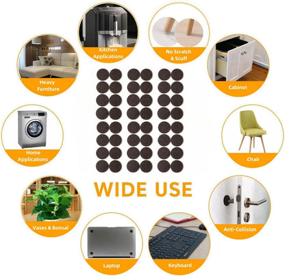 Furnigear Felt Furniture Pads for Hardwood Floors - Self Adhesive Chair Felt Pads, Floor Protector for Furniture Feet, Furniture Sliders Moving Your Furniture Smoothly - Anti Scratch 96 Pcs 3/4" Round