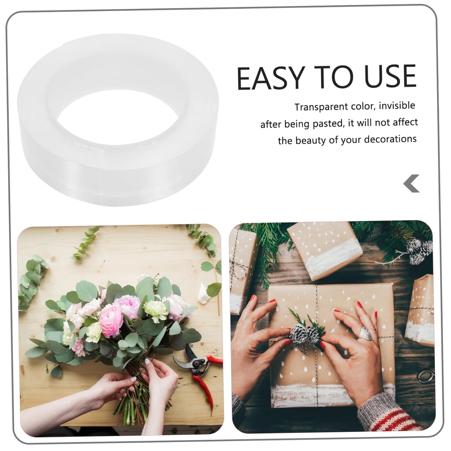 SHINEOFI 1roll Nano Double-Sided Tape Strong Adhesive Mounting Sticker for Home Decor Washable Reusable Bonding for Materials