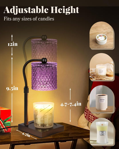 Candle Warmer Lamp with Timer Dimmer Adjustable Height, Mothers Day Gifts for Mom, Birthday Gifts for Women, House Warming New Home Decor, Electric Wax Warmer for Jar Candles, Gold