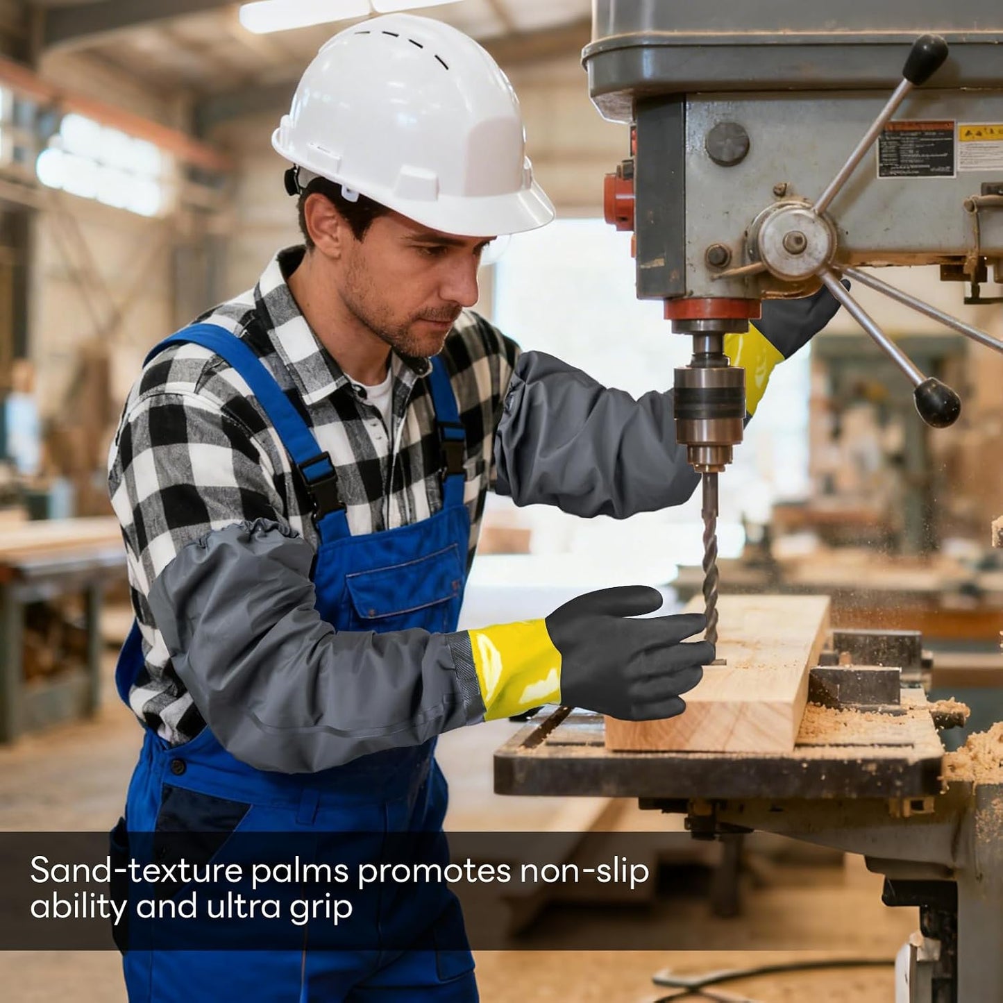 Full Arm Pond Gloves with Fleece lining Extra Long Waterproof Gloves for Pond Cleaning Care/Machinery Industry 30-inch