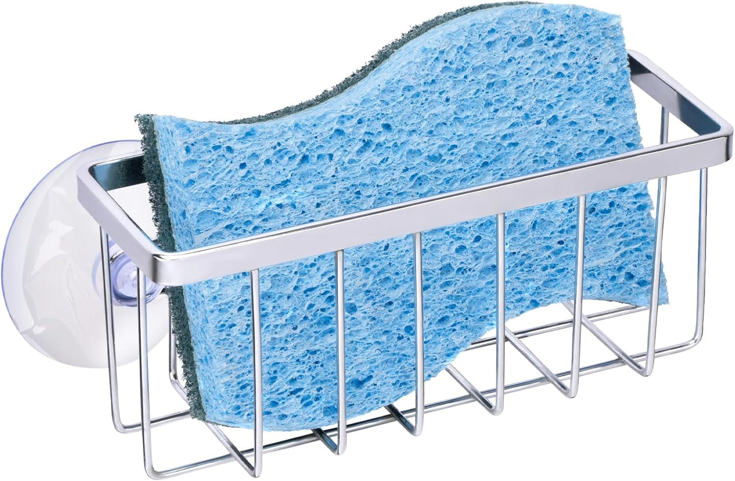 HLOOL Sponge Holder for Kitchen Sink, Kitchen Sink Sponge Holder,Sink Caddy,Dish Soap Holder （Mat Silver）