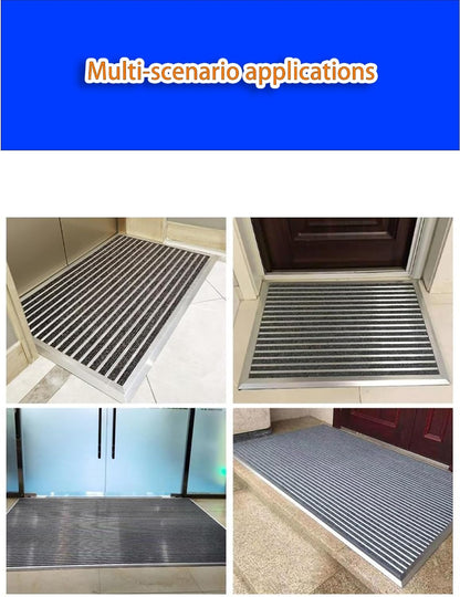 Outdoor Doormat Heavy-Duty, All-Weather Waterproof Scraper Mat with Aluminum Frame, Non-Slip for Garage, Porch, Front Door & Commercial Use(20.1x31.5in)