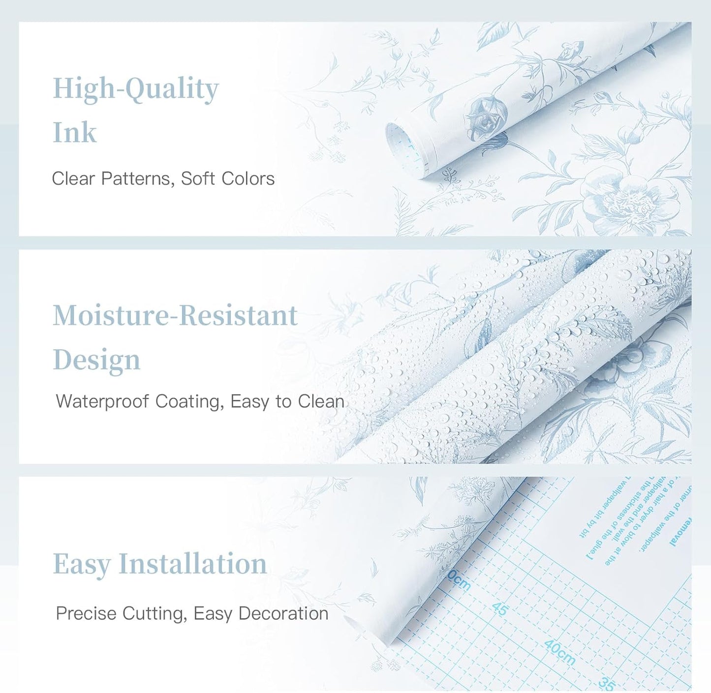 Dimoon 17.3''x78.7'' Vintage Peel and Stick Wallpaper Boho Beige Neutral Contact Paper White Floral Bird Wallpaper Removable Botanical Renter Friendly Modern Wall Paper Bedroom Bathroom Vinyl Roll