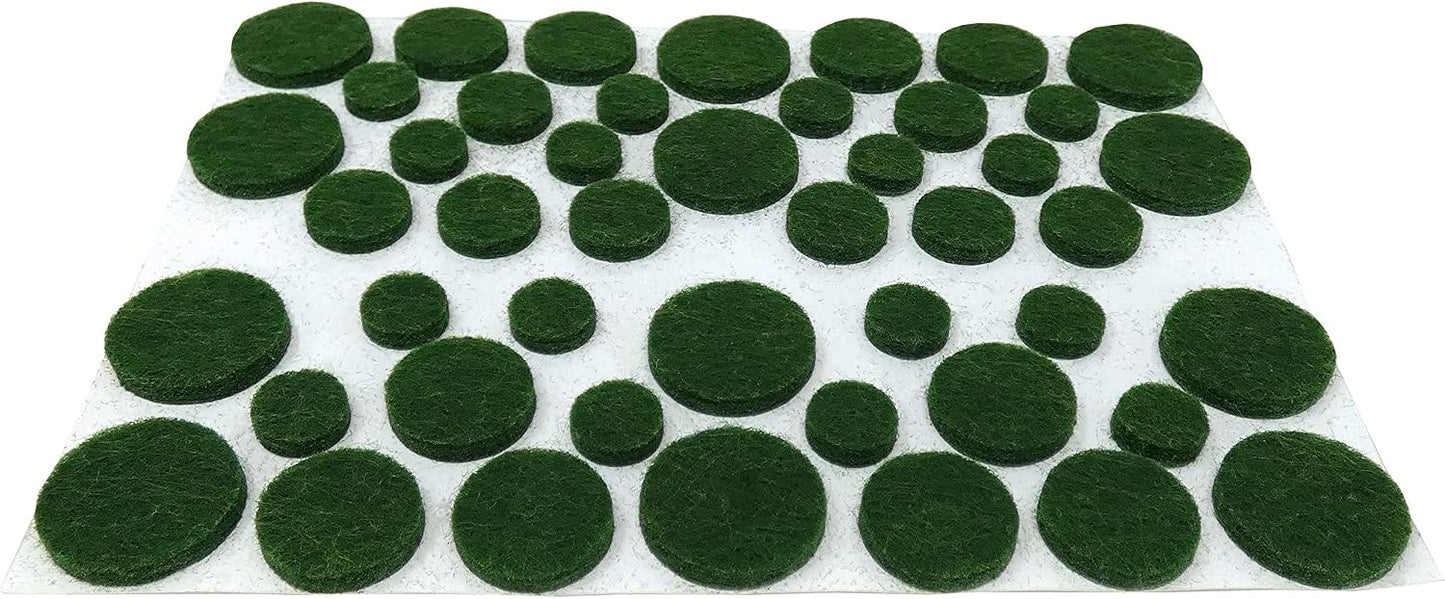 Shepherd Hardware 9423 Self-Adhesive Felt Surface Protection Pads, Assorted Sizes, 46-Count, Green