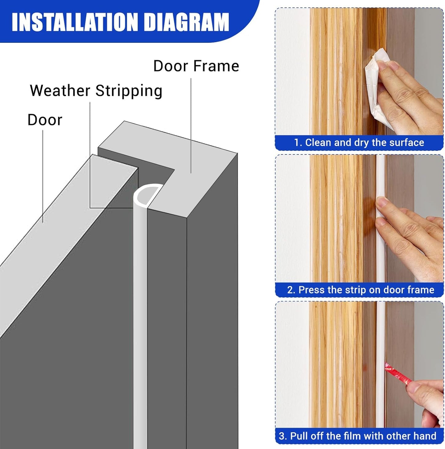 Weather Stripping Door Seal Self Adhesive Weather Strip Silicone D Shaped Door Seal Strip for Door Frame/Window Seal, 20Ft, Brown (3/8" W × 1/4" T)