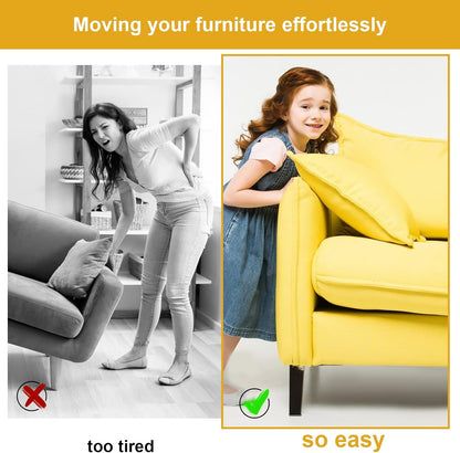 12Pcs Furniture Sliders, 1.5 Inches Self-Adhesive Furniture Sliders Pads, Square Reusable Furniture Moving Glides Sliders for Carpet Hardwood Floors Heavy Sofa Chair Table Couch Cabinet Fridge