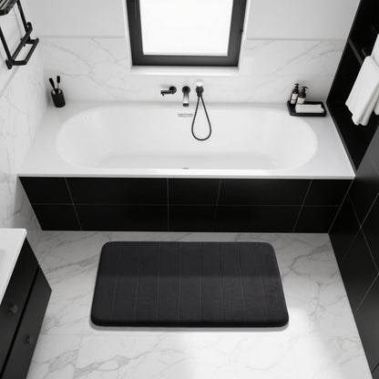 Yimobra Memory Foam Bath Mat, Super Soft Absorbent Bathroom Rug Non Slip, Quick Dry, Machine Washable Floor Carpet for Tub Shower, Home Decor Accessories, 24x17, Grey