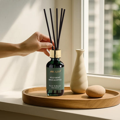 Airkeep Reed Diffuser Oil Set with Reed Sticks,Vanilla Aromatherapy Oil Scent Diffuser for Home Office Bathroom Decoration Perfume and Gifts 3.38 oz/100ml