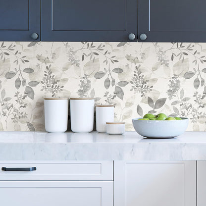 NuWallpaper by WallPops NUS3144 Breezy Peel & Stick Wallpaper, Grey