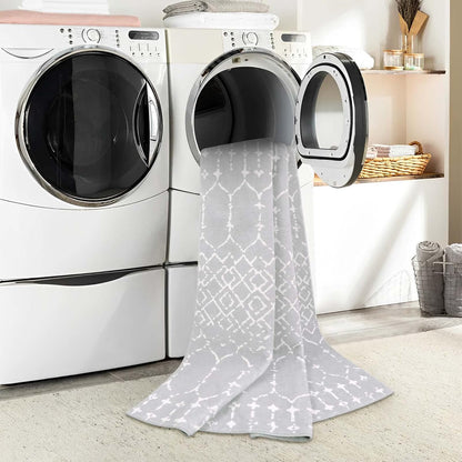 Lahome Moroccan Entry Rug 2x3, Non-Slip Washable Front Indoor Door Mat Rubber Backing Low-Profile Door Rugs, Small Geometric Print Distressed for Entryway Bathroom Kitchen, Black Hana
