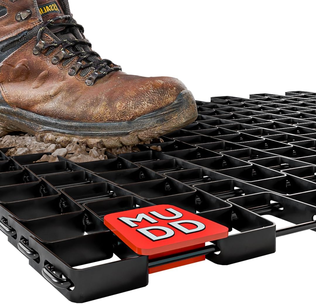 Mudd Heavy-Duty Metal Mesh Doormat – 30in x 17in, 2mm Thick Steel – Durable, All-Weather Dirt & Mud Scraper for Entryways, Patios & Workspaces