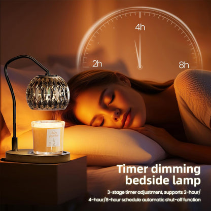 Candle Warmer Lamp with Timer & 4-Level Dimmer, Electric Wax Warmer for Jar Candles, Black Home Decor with 2 Bulbs, Gift for Women, Men, Housewarming