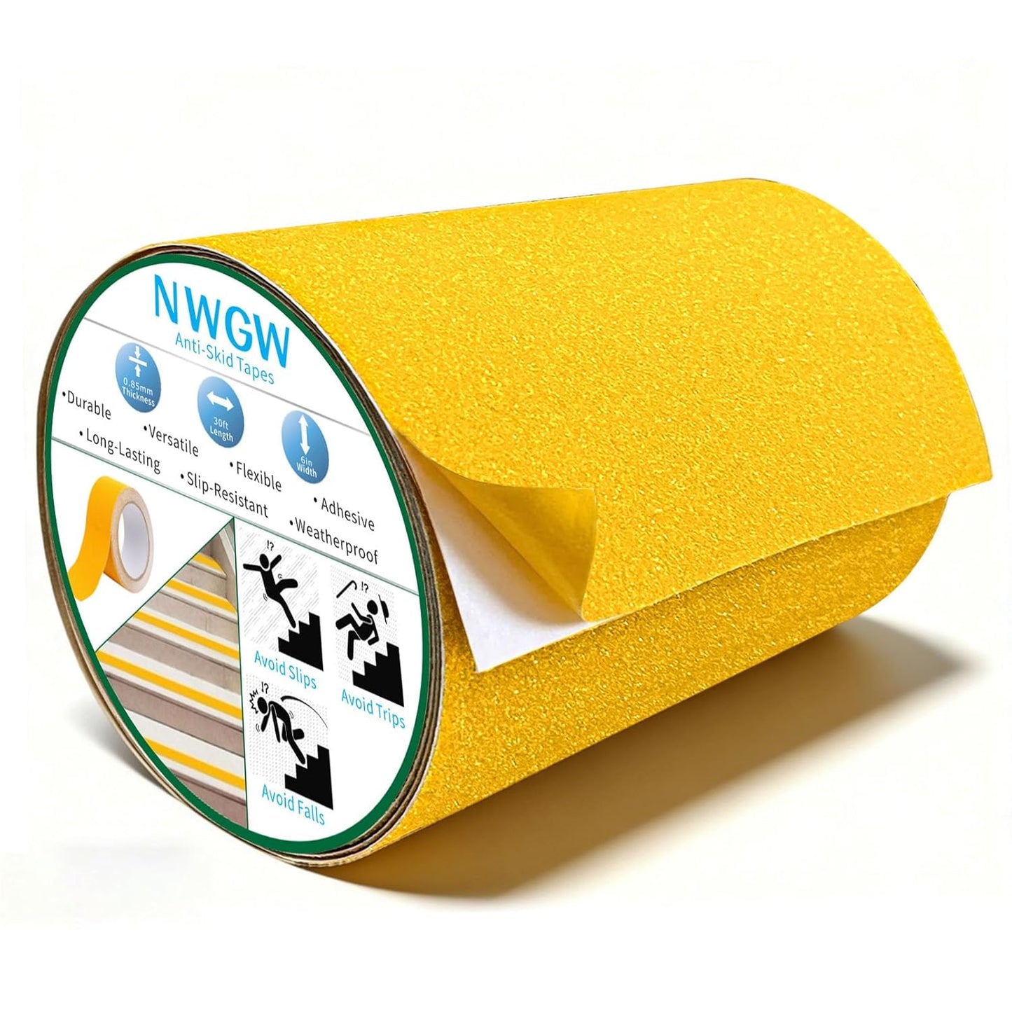 Waterproof Tape for Pools, 2" x15FT Heavy Duty Anti Slip Stair Treads Outdoor Tape Non-Slip Rubber Grip Tape Shower Strips Slip Resistant Tape Traction Tape for Stairs Showers Bathroom Trails
