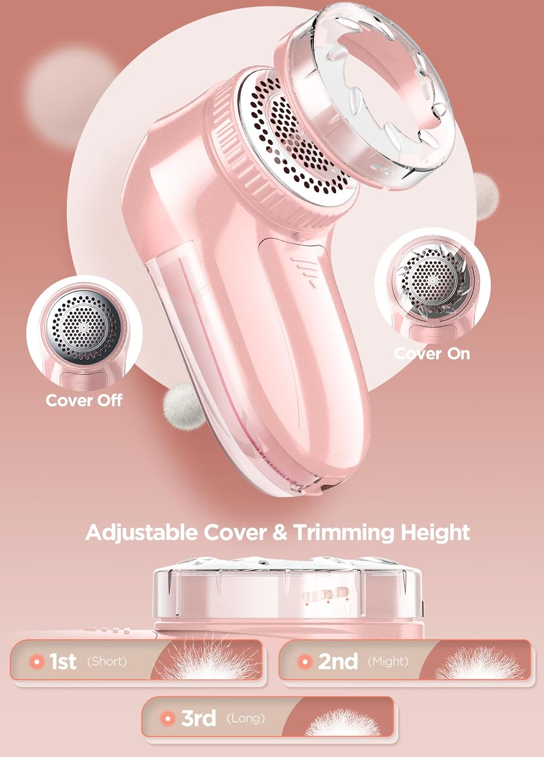 Bymore Fabric Shaver Lint Shaver for Clothes, Dual Power Lint Remover with Battery or Corded Use, Portable Sweater Shaver for Clothing, Furniture & Travel