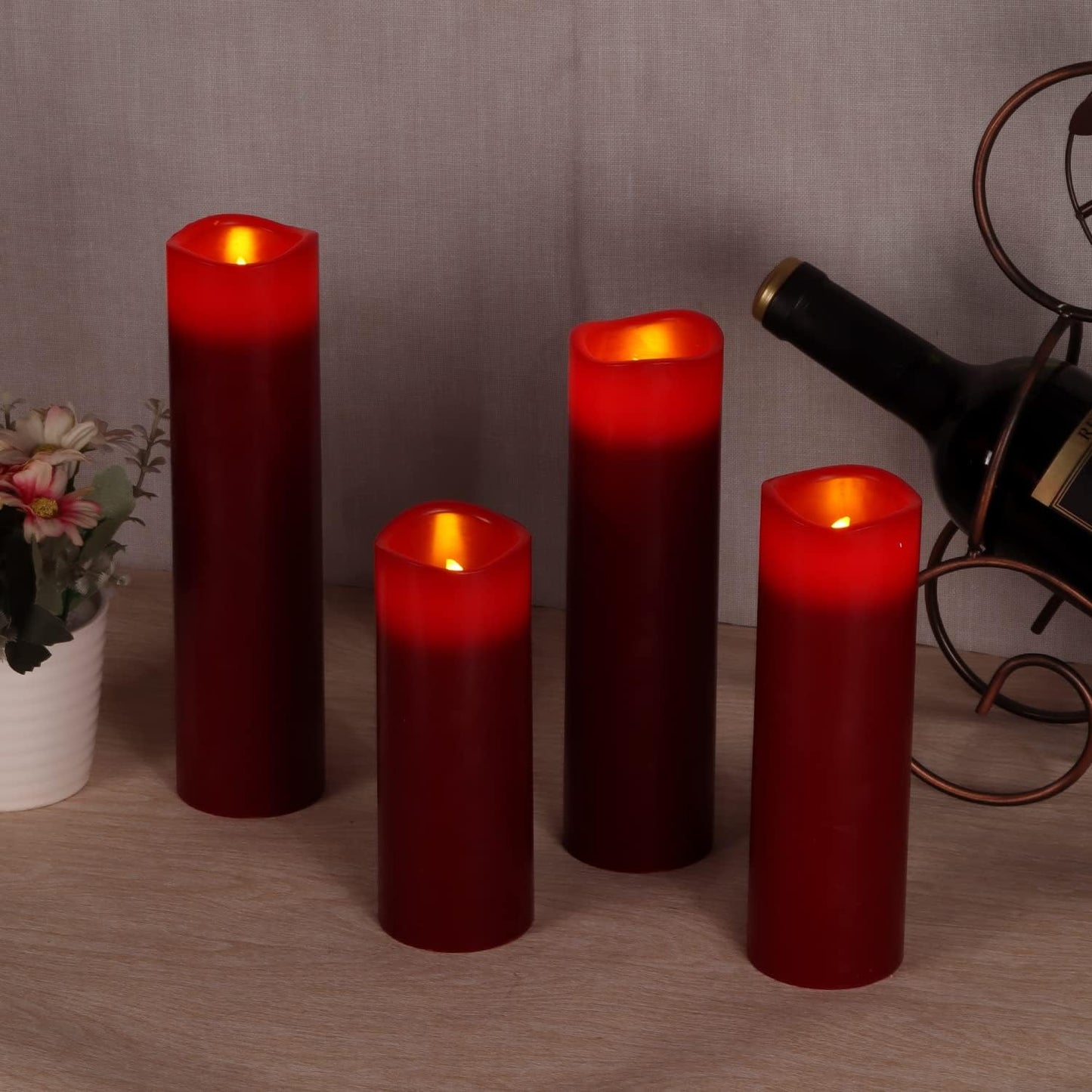 antizer Flameless Candles Led Candles Pack of 9 (H 4" 5" 6" 7" 8" 9" x D 2.2") Real Wax Battery Candles with Remote Timer for Home Fireplace Decor Wedding Festival Decor (Ivory 9 Pack)