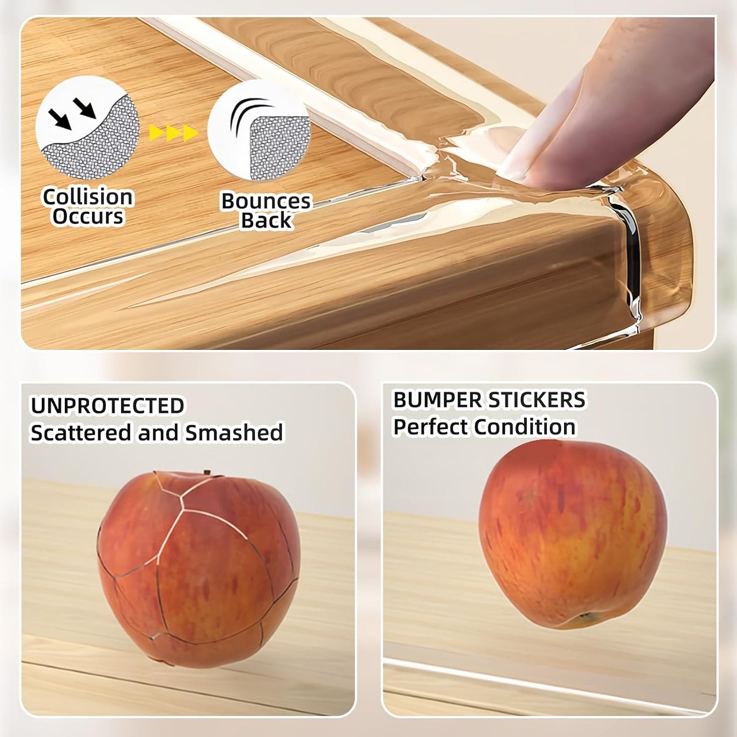 Clear Edge Protector & Corner Protectors, 0.8in（W x 6.6FT(L), Baby Proof Corner Guards for Sharp Edges, Safety Bumper Strip for Furniture, Drawers, Tables & Cabinets