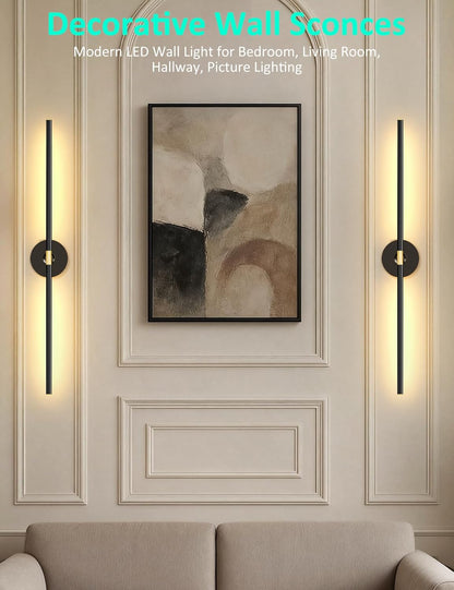 Battery Operated Wall Sconces Set of 2: 10000mAh Rechargeable Wall Lights for Living Room, Dimmable LED Wireless Wall Lamp 360° Rotate Modern Home Decor for Bedroom Hallway Picture Lighting Bathroom