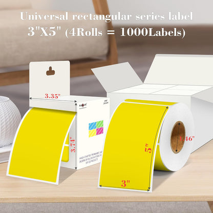 PARLAIM 3 x 5 inch Rectangle Sticker Labels, 250PCS Adhesive Color Coding Stickers for Moving Box Inventory Label, Fluorescent Green