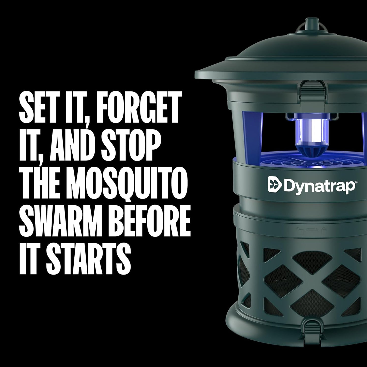 Dynatrap DT1130SR 1/2 Acre Mosquito & Flying Insect Outdoor Trap and Killer – Kills Mosquitoes, Flies, Wasps, Gnats, & Other Flying Insects - Bug Zapper Alternative – Black