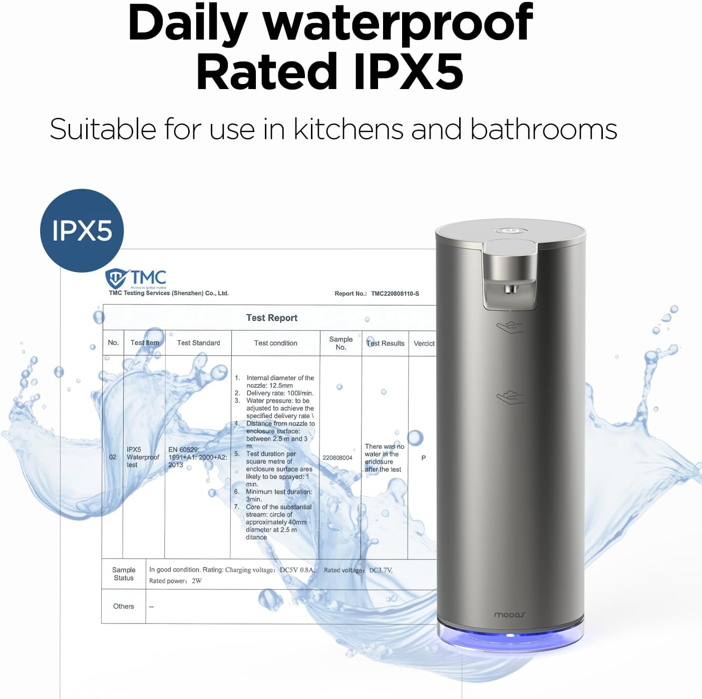 Mooas Automatic Foaming Soap Dispenser - Pure & Clean, Stainless Metal Rechargeable Electric Sensor, Touchless Dish Soap Dispenser for Kitchen & Bathroom, Commercial 9.4oz (Ivory)