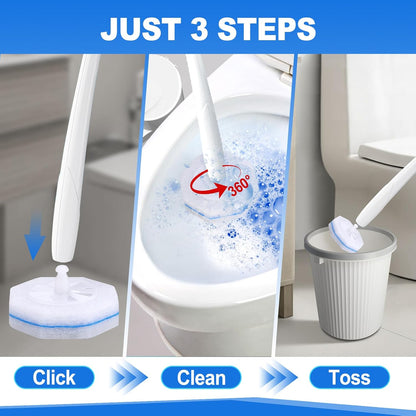 100 Count Disposable Toilet Brush,Toilet Cleaner Wand Refills Compatible with Most Toilet Brushes- No Falling Apart, Fresh Fragrance，4X Cleaning Power，Bathroom Cleaning.