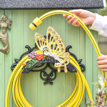 Sungmor Heavy Duty Cast Iron Hose Holder,Garden & Yard Decorative Birds Wall Mounted Hose Butler,Water Pipe Holds,Rack,Hanger,Antique Wall Decorations