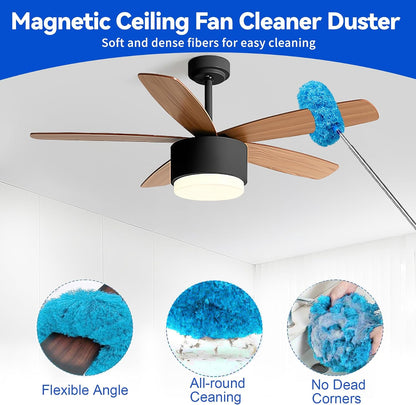 Dusters for Cleaning, Duster with Extension Pole 5 in 1 Kit, Cobweb Duster, Long Dusters for High Ceilings, Microfiber Dusters for Ceiling Fan, Blinds and Furniture