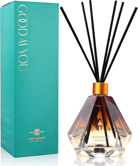 Reed Diffuser Set French Lavender Scent for Bathroom Accessories Shelf Decor & Air Fresheners, Sticks Defusers with 3.4 fl oz Essential Oils | Home Fragrance & Essentials