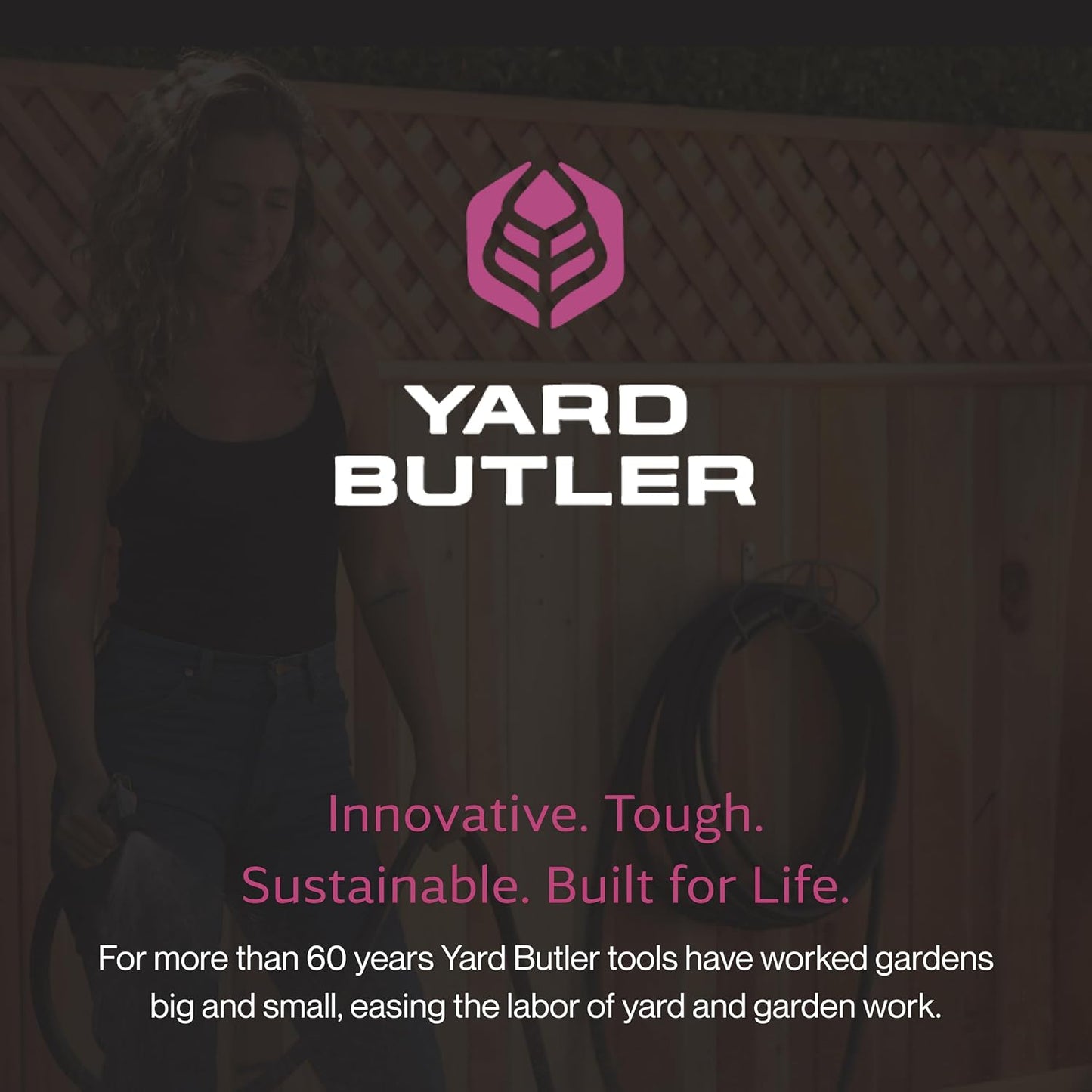 Yard Butler Heavy Duty Wall-Mounted Hose Hanger - Garden Hose Holder for Convenient Organization - Holds up to 125 Feet - Powder Coated Steel - Heavy Duty Bracing - Classic Design, Green