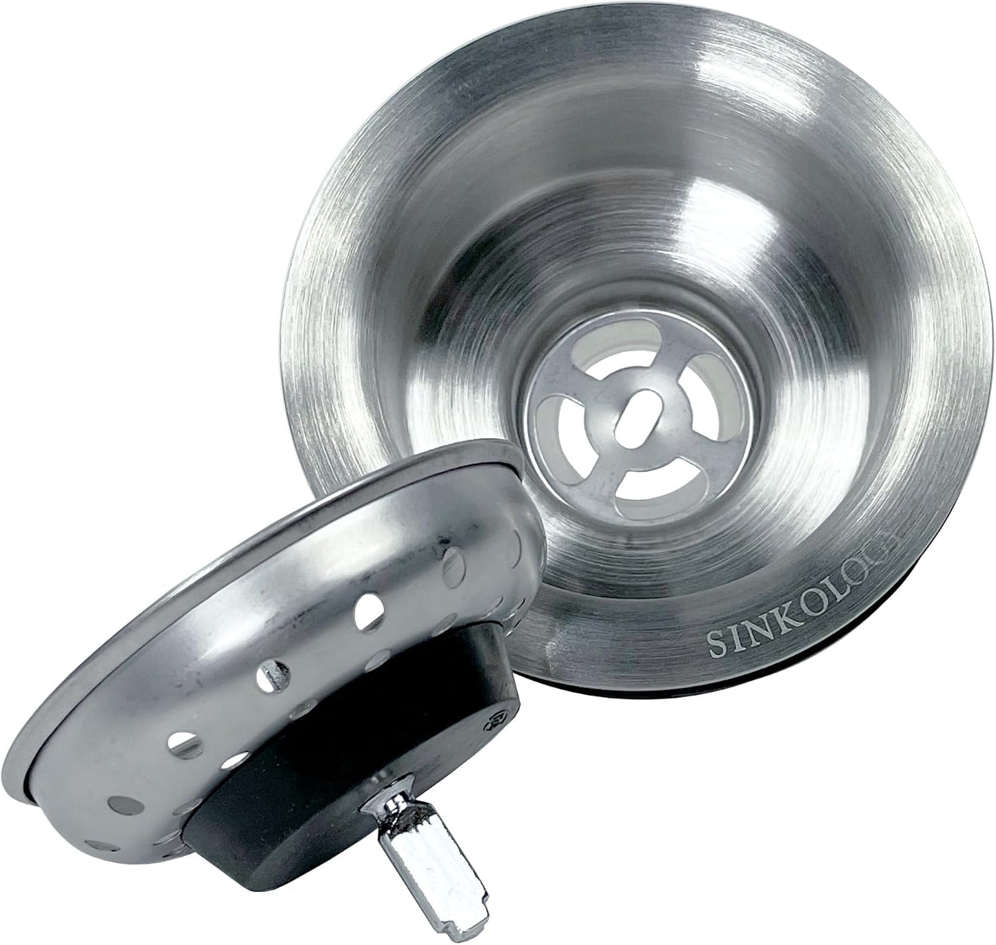Sinkology SinkSense Kitchen Sink Basket Strainer Drain, Stainless Steel, Durable Stainless Construction, Removable Basket, Fits Standard 3.5 Inch Drain