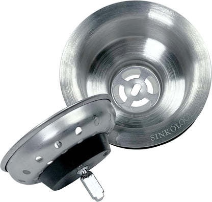 Sinkology SinkSense Kitchen Sink Basket Strainer Drain, Stainless Steel, Durable Stainless Construction, Removable Basket, Fits Standard 3.5 Inch Drain