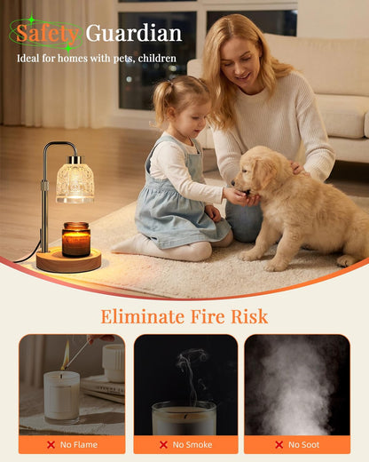 AIFEI Candle Warmer Lamp with Timer, Dimmable Adjustable Height Candle Lamp, Birthday Gifts for Women Mom Sister Friends, House Warming Gifts New Home, Candle Lamp Warmer with 2 Bulbs - CoalBlack