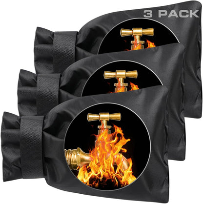 Outdoor Faucet Covers for Winter Freeze Protection - 2 Pack, Thickened Insulated Pipe Covers for Outside, Yard Maintenance Must Haves Waterproof Spigot Covers, 7.7" H x 5.9" W, Black（Reflective