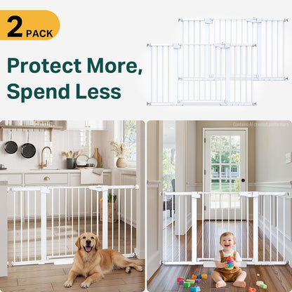 Cumbor 30-46" Baby Gate for Stairs, Mom's Choice Awards Winner-Auto Close Dog Gate for The House, Gifts for Mom, Easy Install Pressure Mounted Pet Gates for Doorways, Black