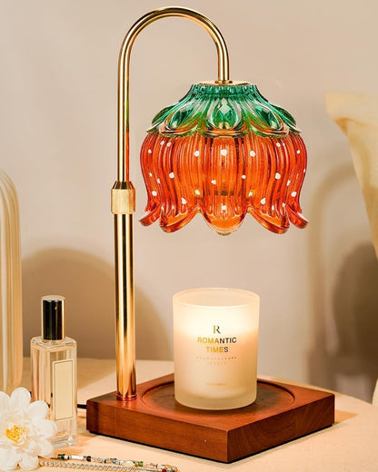 Funistree Flower Candle Warmer Lamp with Timer & Dimmer, Adjustable Height Candle Warmer, Christmas Birthday Gifts for Women Mom, House Warming New Home Decor, Wax Warmer with 2 Bulbs for Jar Candles