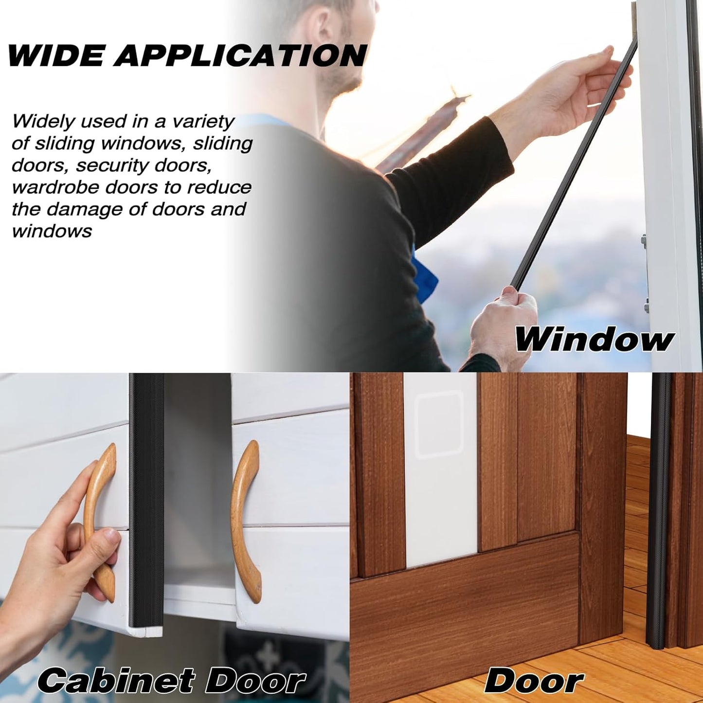 118 Inch Wedge-Shape Weather Stripping Door Seal,Windows and Doors Insulation for Winter,Self Adhesive Insulation Tape for Exterior Front Door,Noise Cancelling,Draft Seal Blocker,White