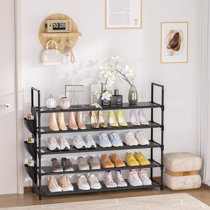 OYREL 5 Tier Shoe Organizer Rack for Closet, Entryway, Garage, Door, Space Saving, Shoe Holder Stand/Tower, Large, 20-25 Capacity