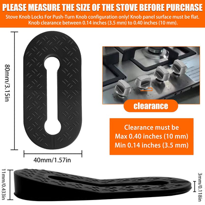 Child Proof Stove Knob Locks - Silicone Push-Turn Knobs Safety Covers for Gas & Electric Stoves - 5 Pack