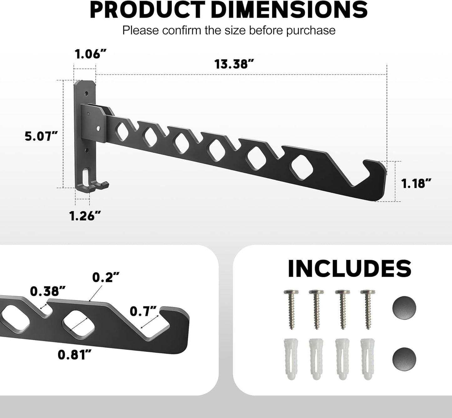 Wall Mounted Clothes Drying Rack,Laundry Clothes Hanger Rack Wall Mounted,Clothes Hanger Foldable, Wall Rack Indoor, Space Saving Closet Storage Organizer Clothes Hanger Indoor, White 2 Pack