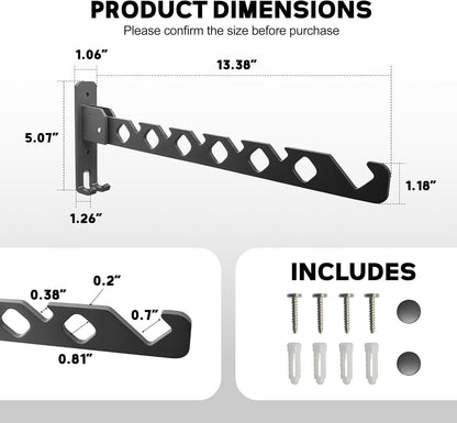 Wall Mounted Clothes Drying Rack,Laundry Clothes Hanger Rack Wall Mounted,Clothes Hanger Foldable, Wall Rack Indoor, Space Saving Closet Storage Organizer Clothes Hanger Indoor, White 2 Pack