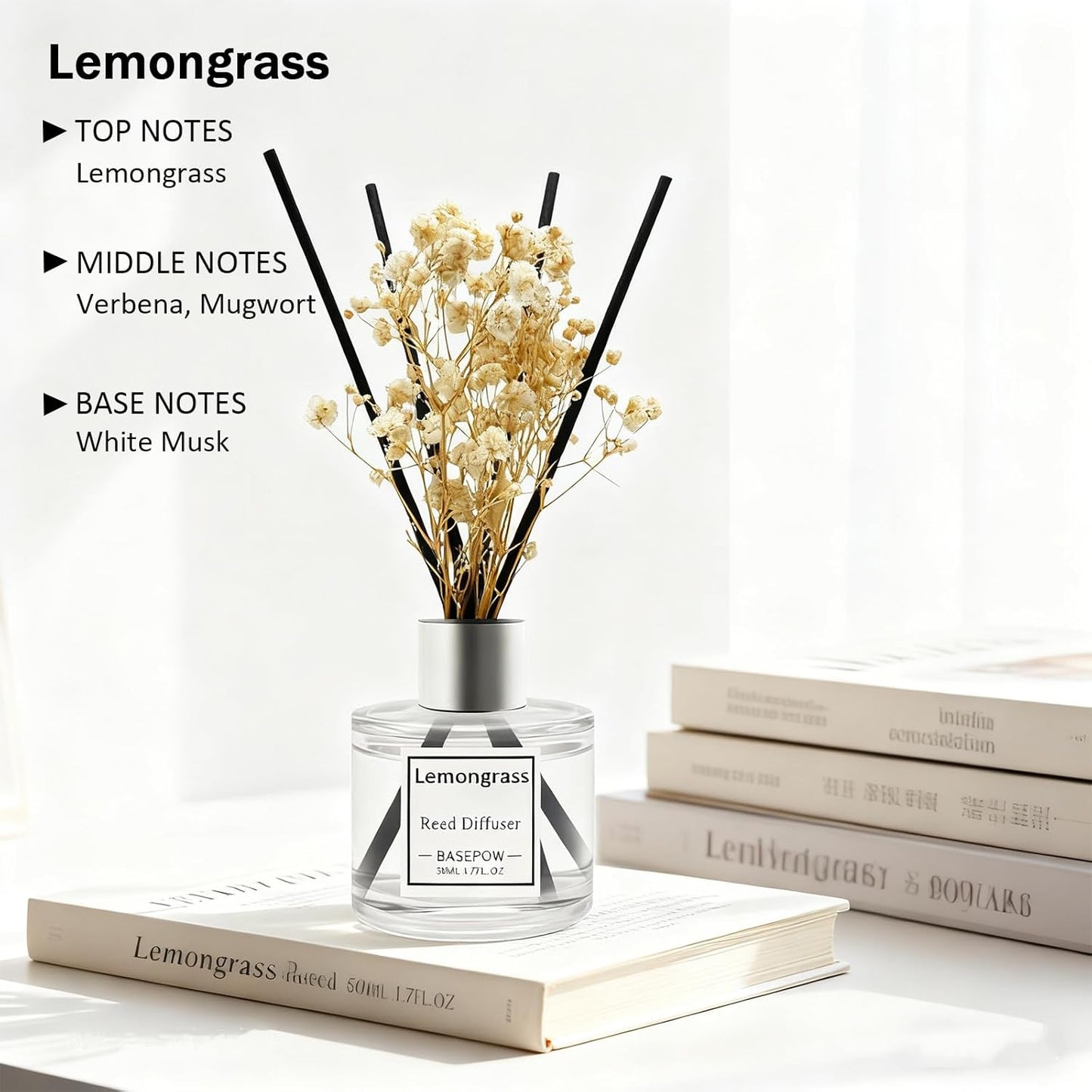 Reed Diffuser Set of 3 Pack,Clean Linen,Vanilla,Citrus Scented Oil Diffuser with 12 Sticks,Reed Diffuser for Home Living Room Office Bathroom Air Freshener,50ml x 3
