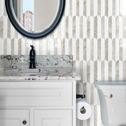 White Kitchen Backsplash Tile Peel and Stick Self Adhesive Tiles for Kitchen Wall (10-Sheet,12"x12")