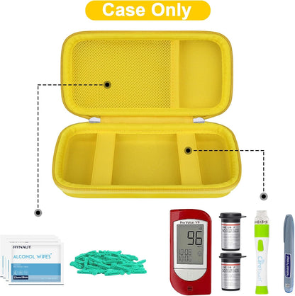 Canboc Diabetic Supplies Case, Carrying Organizer for Glucose Meter, Lancing Device, Blood Sugar Test Strips, Lancets, Insulin Pens, Alcohol Wipe and Other Diabetes Care Accessories, Rose Gold
