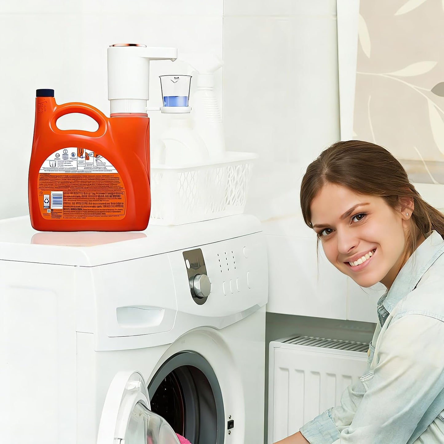 Electric Detergent Dispenser,Automatic Laundry Detergent Dispenser,Wireless Electric Detergent Pump,Quickly Resolve Burdens in Laundry Room Organization